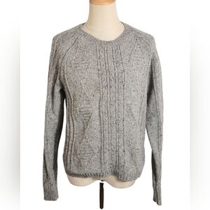 Madewell Heather Gray Wool.Back Zip Sweater